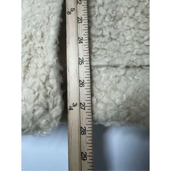 Free People Runway Popular Soft Teddy Bear Faux Fur Ivory Sherpa JacketSize M